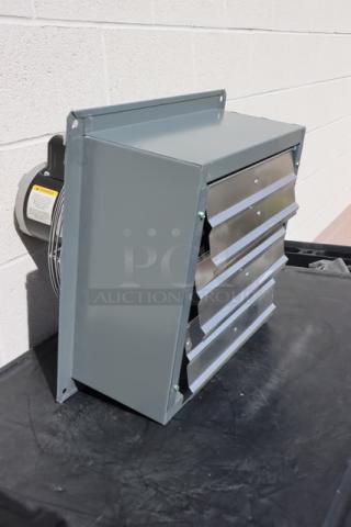 Brand new Canarm 12" wall exhaust fan, model SD12031, 1-speed, 1,640 CFM, 120V, 1/4 hp. Out of original packaging.