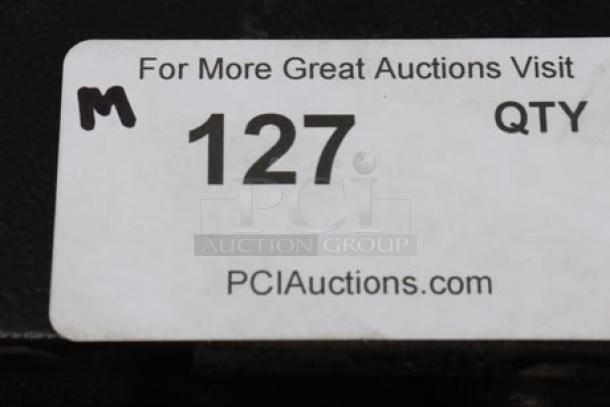 Avantco HDC-13 heated display case label, showing serial number CK-240545R-178 and auction lot number 127.