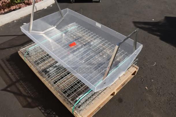 BRAND NEW ServIt 423ST4B1SC sneeze guard for 4-pan steam tables. Front right corner chipped; self-service, 2-sided design.