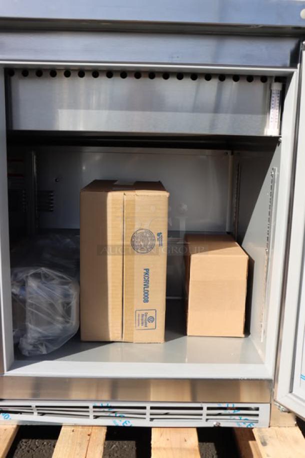 Beverage-Air SPE72HC-S 72" stainless steel refrigerated salad bar, 115V, 1 phase, minor dent on right panel, 9/10 condition.