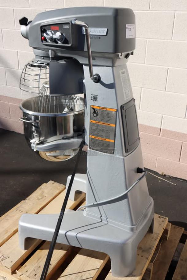 Hobart Legacy+ HL200-10STD 20 Qt. Mixer, near perfect condition, minor scratches, with guard & standard accessories. 1/2 hp, 120V.