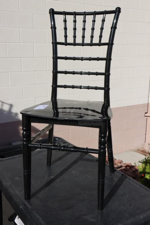 Lancaster Table & Seating Black Resin Chiavari Chair, brand new, no packaging, elegant design, durable resin construction.
