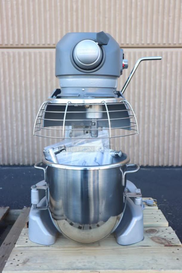 Brand new Hobart Legacy+ HL120-1STD 12 Qt. Planetary Stand Mixer, includes guard and accessories, 1/2 hp, 120V, 8A, 1 phase.