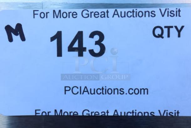 ServIt 32" stainless steel flatware tray cart, model TSC-32, minor scratches and dents, serial number 2023-9-25, label visible.