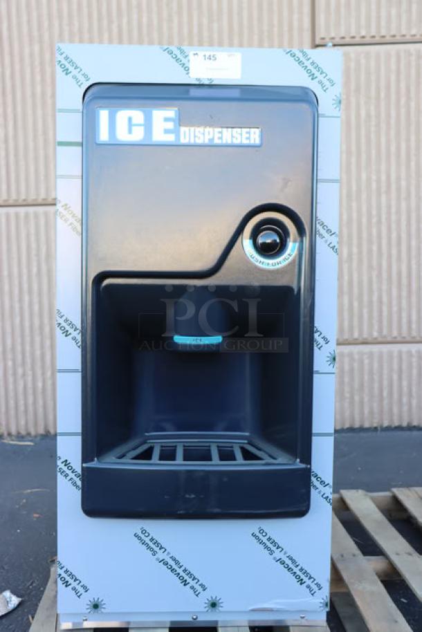 Brand new Hoshizaki DB-130H hotel ice dispenser, 130 lb capacity, 115V, minor scratches and dents, model SD-271, S/N: N51784K.