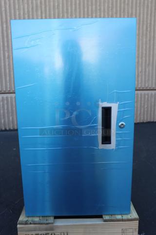 Hoshizaki SD-271 ice machine stand, 2025 model, with lockable door, minor scratches and dents, S/N: Q54115E.