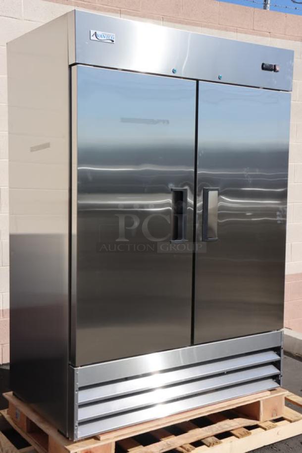 Avantco A-49F-HC 54" solid door reach-in freezer, stainless steel, 115V, 8.5A, 1 phase, 780W, tested, new condition.