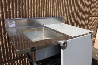Steelton 522TS3048L stainless steel work table with left sink, brand new, 30"x48", minor scratches, no legs.