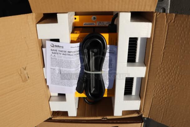 Advance SC901 ST 28D 056115530 floor scrubber in box with Delta-Q charger, manuals, and cables. New, never used condition.