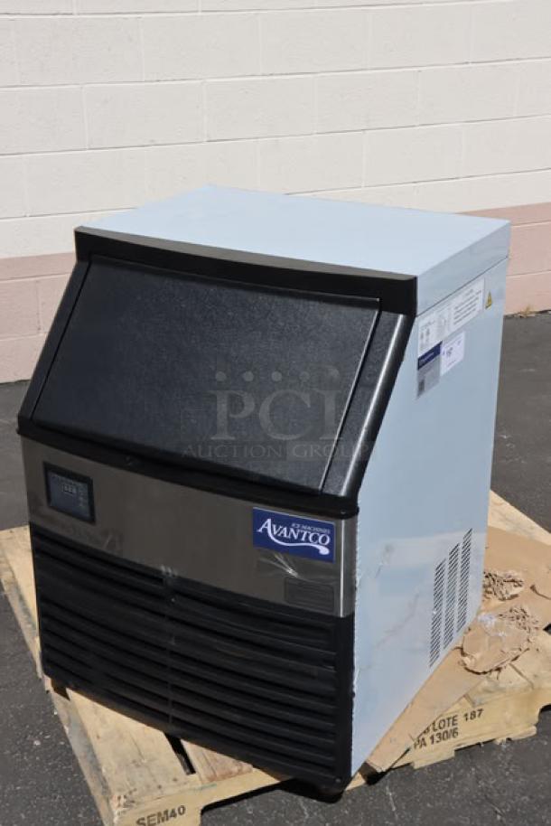 Brand new Avantco Ice UC-F-280-A 26-inch undercounter ice machine, 299 lb. capacity, 115 volts, 1 phase. Out of packaging.