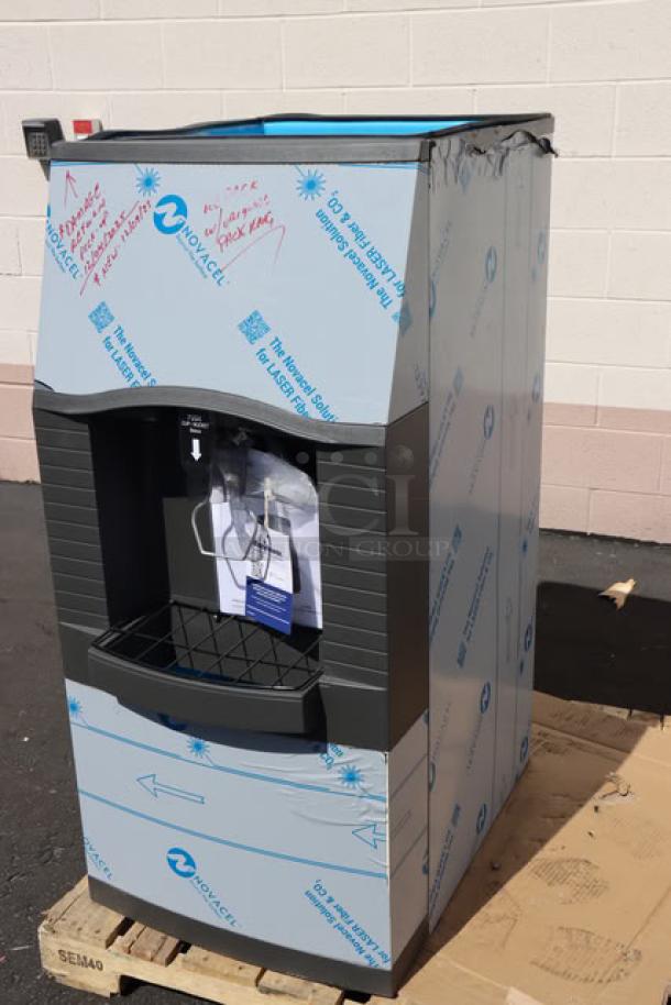 Manitowoc SPA162-161 touchless hotel ice dispenser, 22", 120 lb capacity, brand new, scratch-n-dent condition, on pallet.