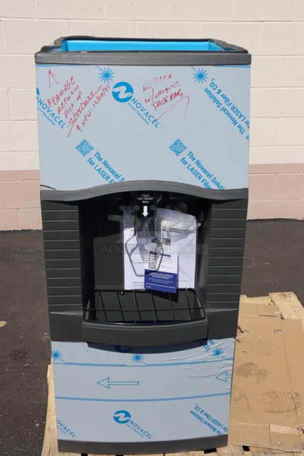 Brand new Manitowoc SPA162-161 22" touchless hotel ice dispenser, 115V, 120 lb capacity, scratch-n-dent condition.