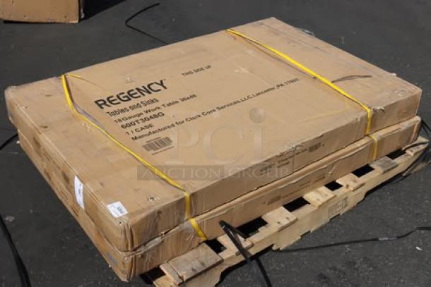 Regency 16 Gauge 4' Soiled Dish Table, Model 600T3048G, boxed, scratch-n-dent, new condition, right drainboard.