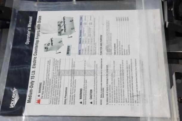BRAND NEW Vollrath CF4-3600DUAL 30 lb. Commercial Deep Fryer, electric, manual included, S/N: P215-37591539-010.