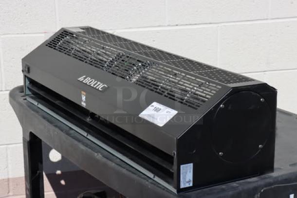 Boltic 6871509BPC 36" black powder coat air curtain, new, with plunger door switch, 120V, 3.17A, 380W, 1 phase.