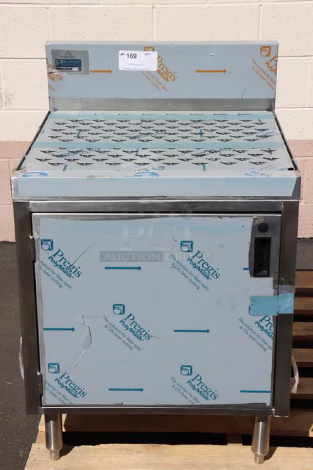 Advance Tabco PRSCD-19-24-M stainless steel drainboard cabinet with doors and shelf, brand new, 24x25 inches.