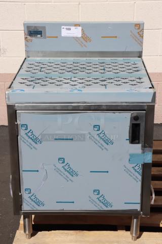 Advance Tabco PRSCD-19-24-M stainless steel drainboard cabinet with doors and shelf, brand new, 24x25 inches.
