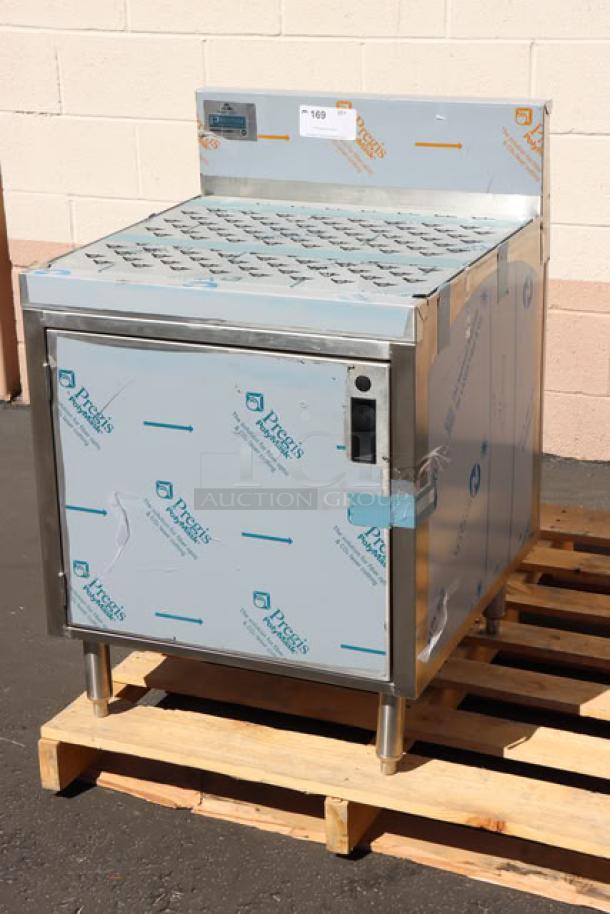 Advance Tabco PRSCD-19-24-M stainless steel drainboard cabinet, new, protective film intact, with doors and shelf, 24"x25".