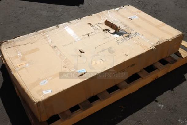 Brand new Regency 600TSB3060S 30" x 60" stainless steel work table, 16-gauge, with 4" backsplash, undershelf; box damaged.