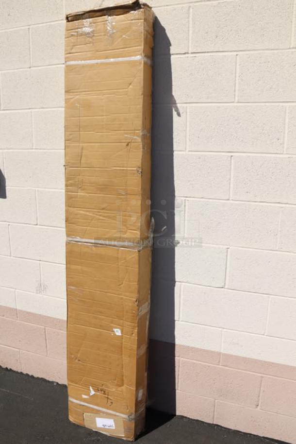 Unassembled Regency Space Solutions 600LC13125KK black locker, 3-tier, 12"x15"x78", new scratch-n-dent box.