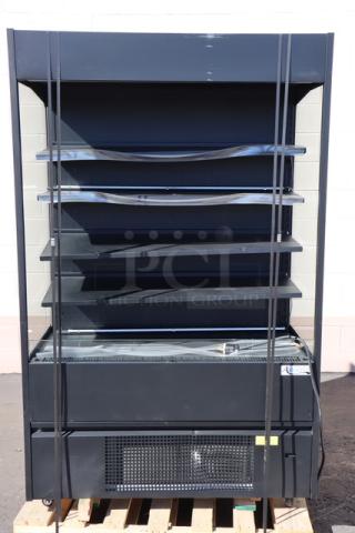 Brand new Avantco VOA-48-B black vertical open air merchandiser with LED lighting, extra deep shelves. Serial: 1784211150014.