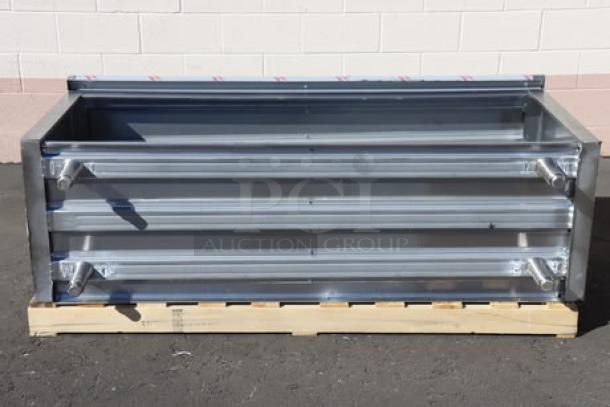 Advance Tabco EK-SS-246, 24x72" stainless work table, open front, 5" backsplash, brand new, scratch-n-dent condition.