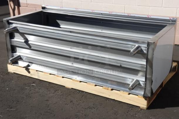 Advance Tabco EK-SS-246 work table, 24" x 72", stainless steel, open front, 5" backsplash, scratch-n-dent condition.