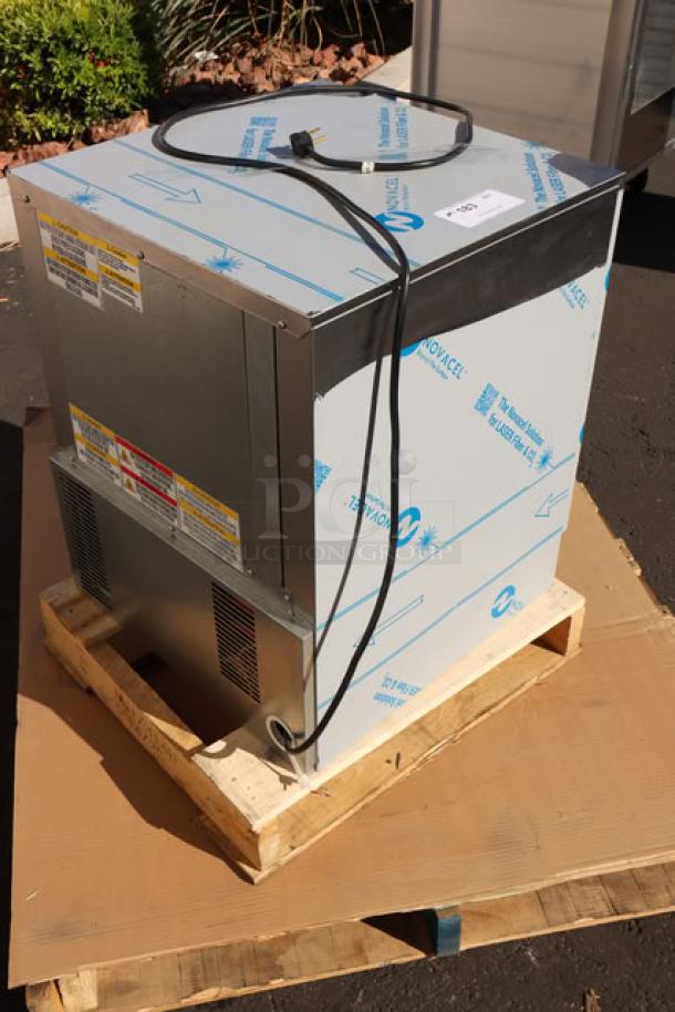 Beverage-Air UCF20HC 20" undercounter freezer, new, out of packaging, 115 volts, labels visible, on pallet.