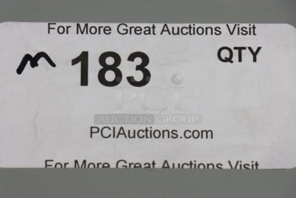 Label showing auction number 183 and website link for more auctions.