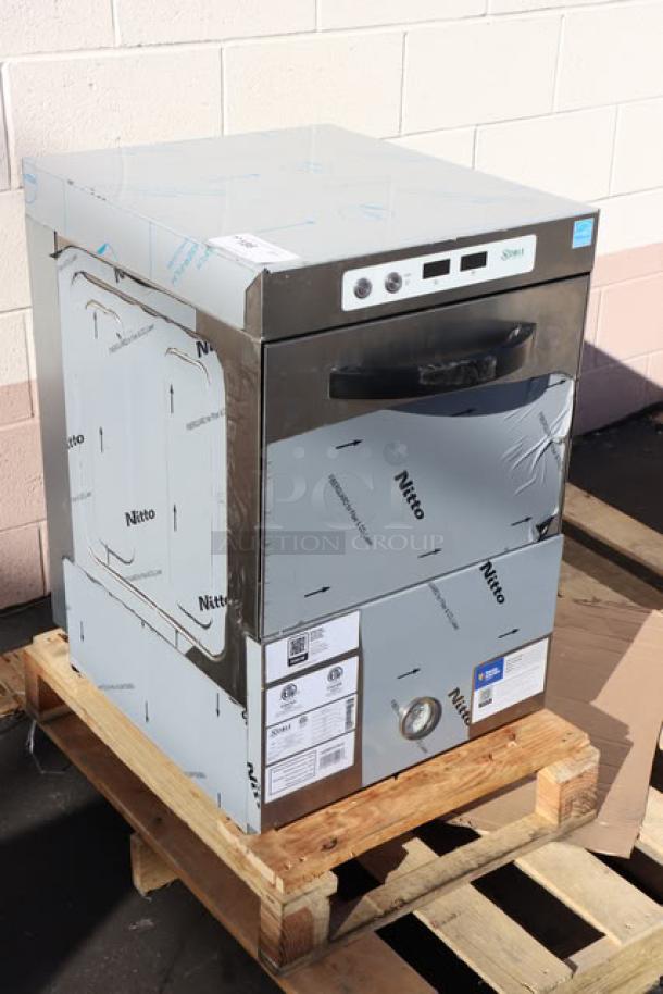 New Noble Warewashing HTGW high-temp underbar glass washer, 208V/240V, 1 Phase, S/N: 8103341216. Scratch-n-dent condition.