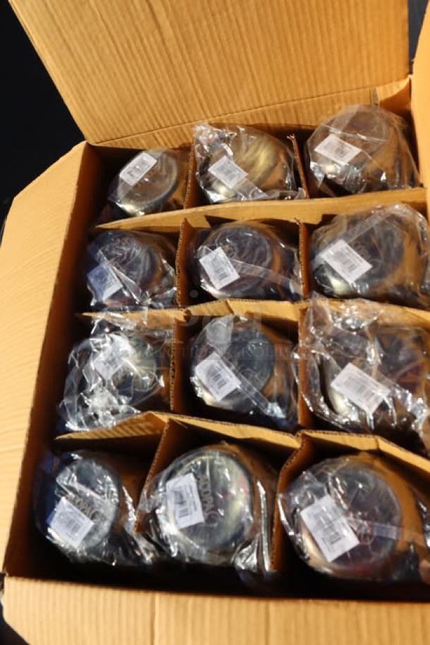 Acopa Alchemy 16 oz. Moscow Mule mugs in hammered dark antique copper, 12/pack, brand new, boxed for photo only. Model 553AQCMH16.