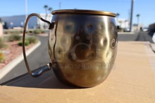 Acopa Alchemy 16 oz. hammered dark antique copper Moscow Mule mug, new condition, model 553AQCMH16, unboxed for photos.