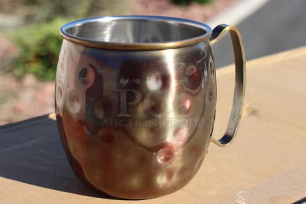 Acopa Alchemy 16 oz. hammered dark antique copper Moscow Mule mug, brand new, Model 553AQCMH16, 96 total in 8 packs.