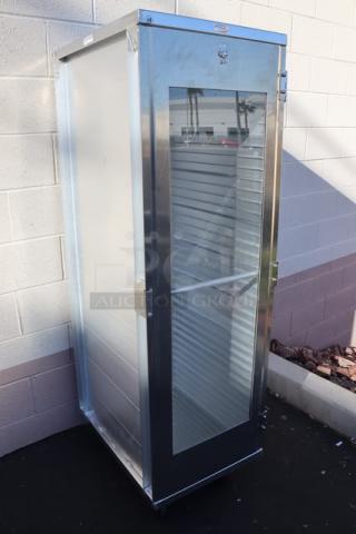 Brand new Winholt EC1840-C-LD 40 pan rack with clear acrylic door, fully assembled, excellent condition.