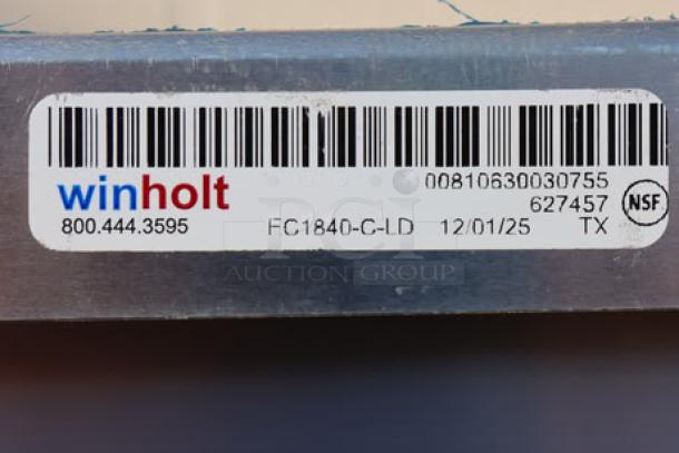 Winholt EC1840-C-LD pan rack label, showing model info, barcode, and NSF certification. Brand new condition, out of packaging.