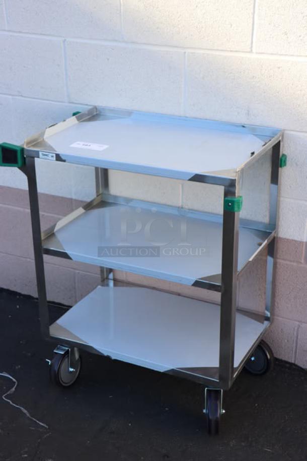 Regency 600CT1627WD stainless steel utility cart, 16"x27", three shelves, new condition, fully welded, no packaging.