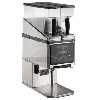 Bunn 35600.0020 BrewWISE MHG Coffee Grinder, stainless steel, dual removable hoppers, new, original packaging damaged.