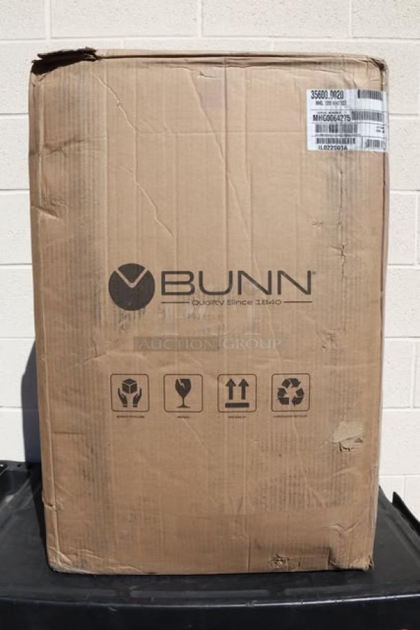 Bunn 35600.0020 BrewWISE MHG Multi Hopper Coffee Grinder unopened in damaged original packaging. S/N: MHG0064275.