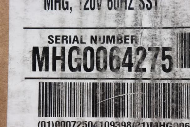 Bunn 35600.0020 BrewWISE MHG Coffee Grinder, stainless steel, serial MHG0064275, brand new, damaged packaging.