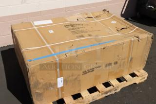 Regency 600DDT48R soiled dish table in box, minor scratches, right drainboard, 16-gauge steel, brand new condition.