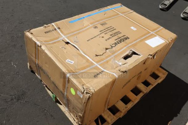 Regency 16 Gauge 4' Soiled Dish Table, Model 600DDT48R, new with scratch & dent, in original damaged box.