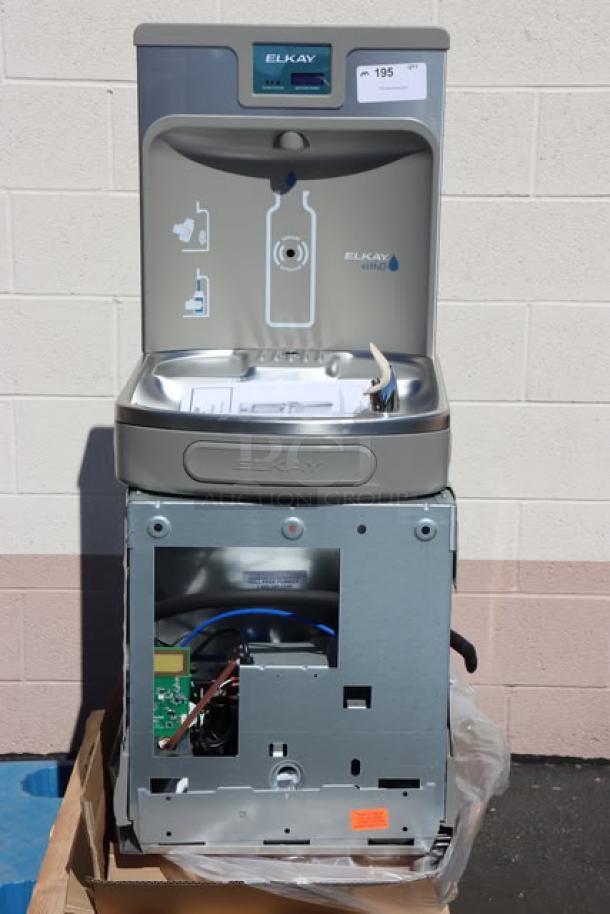 Brand new Zurn Elkay LZSTL8WSSK stainless steel bottle filling station and drinking fountain, hands-free, bi-level, scratch-n-dent.