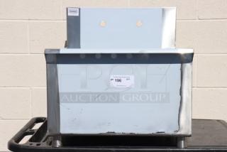 Steelton Model 522US12424 sink, brand new with scratch-n-dent marks, visible label, stainless steel construction.