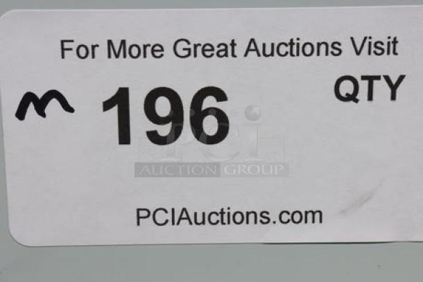 Label on a Steelton model 522US12424, indicating auction lot 196. Visit PCIAuctions.com for more details.