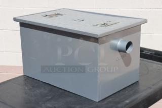 Brand new Regency 600GT10 grease trap, 20 lb., 10 GPM, PDI certified, with 2" non-threaded connections. Out of box.