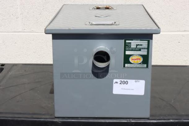 BRAND NEW Regency 600GT10 20 lb. grease trap with 10 GPM capacity, 2" non-threaded connections, PDI certified.
