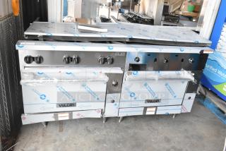 Brand new Vulcan 72SS-6B36GTN commercial range, 72" with 6 burners, 36" griddle, and 2 ovens. Scratch and dent condition.