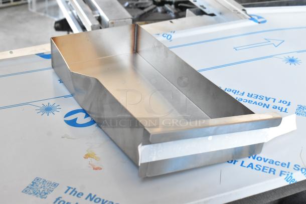 Stainless steel component from a Vulcan range, reflective finish, shown on protective factory packaging.