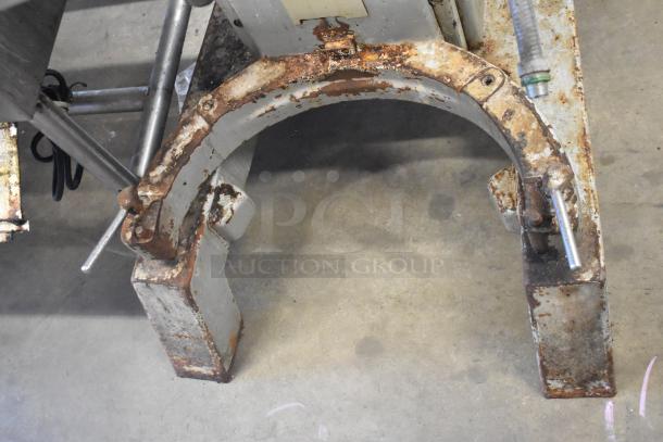 Hobart H 600 T 60-quart mixer base, visible rust and wear, commercial floor model, 230V, 3-phase.