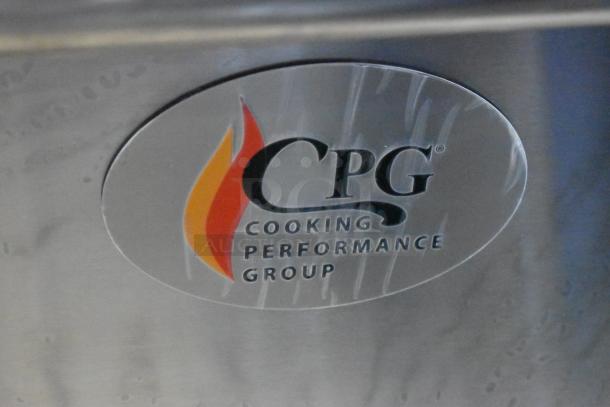 CPG Cooking Performance Group logo on a BRAND NEW SCRATCH AND DENT 2024 24" 4-Burner Electric Range, model 351ER24SD.